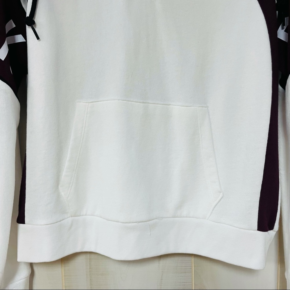 VS Pink Logo Maroon White 1/4 Zip Sweatshirt L - Picture 4 of 8
